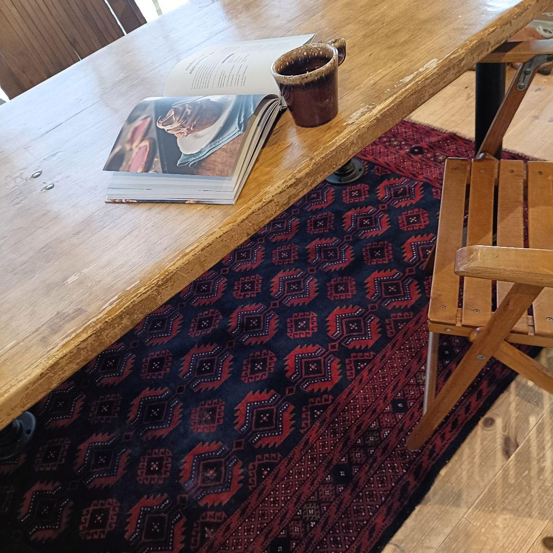 ※【もーちんページ】L205cm 訳あり　トライバルラグ　ヴィンテージラグ