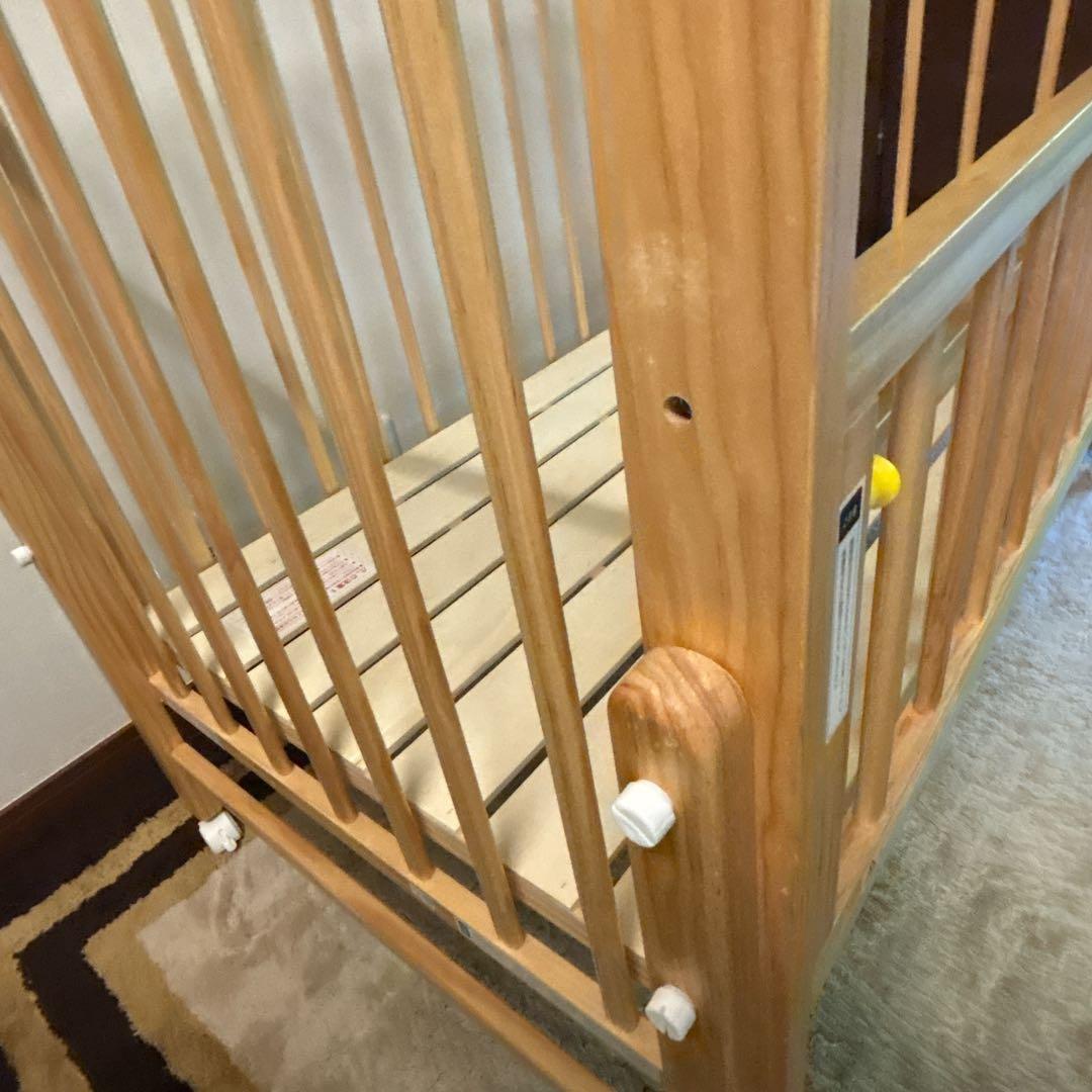 美品✨大和屋 キホンベビーベッド 説明書付属品あり ナチュラル 関東追加送料なし