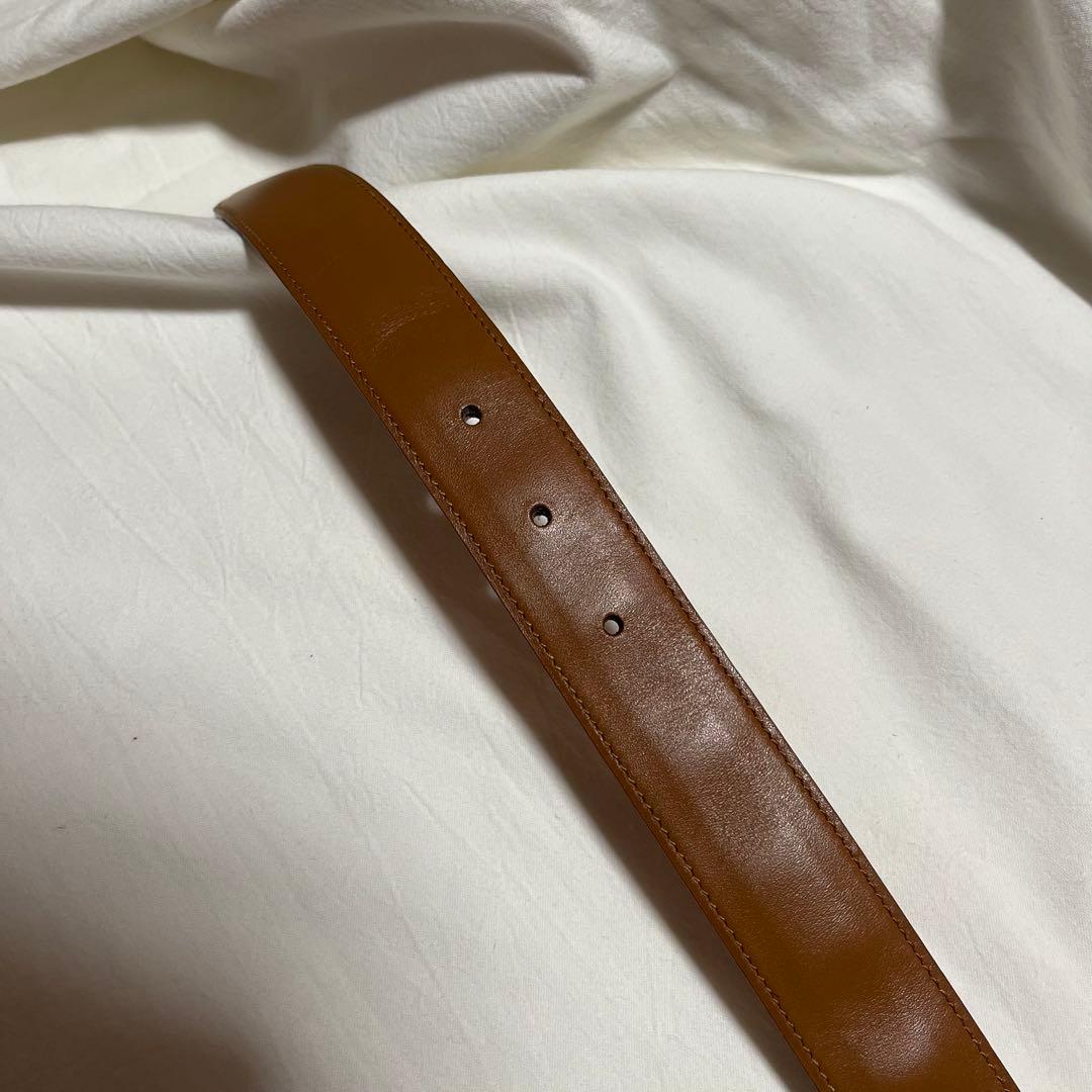 Gucci ブラウンレザーベルト ダブルGロゴ