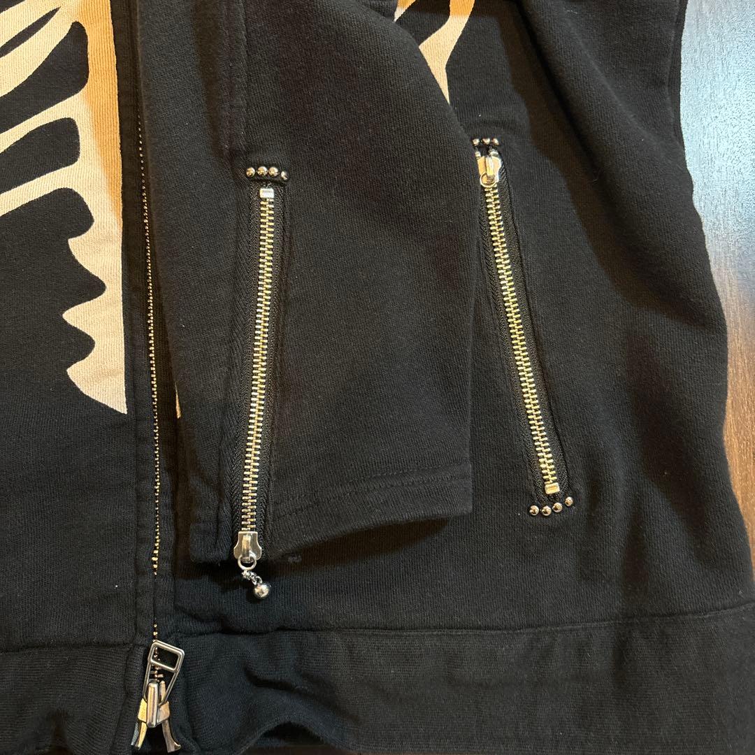 VANSON バンソン コットン シングルライダースジャケット スカル・ボーン