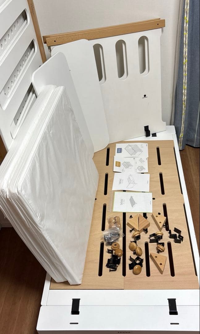 HOPPL bebed 10年使えるベビーベッド 延長ボード付