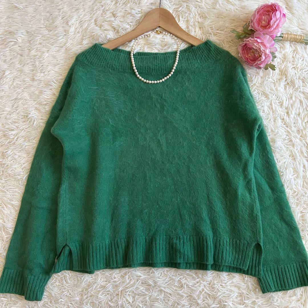 ドゥロワー Drawer 7G カシミヤ100% ニット クルーネック シャギー