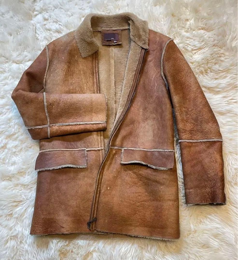 ZARA MAN リアル ムートン コート M Wフェイス ブラウン