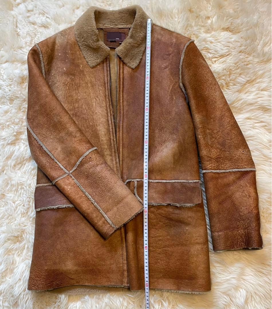 ZARA MAN リアル ムートン コート M Wフェイス ブラウン
