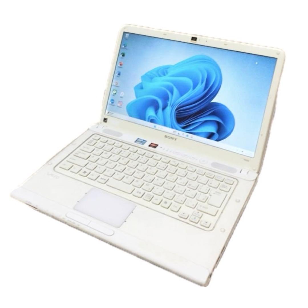 VAIO白ノートパソコン✨windows11大容量i5すぐ使えるカメラオフィス付