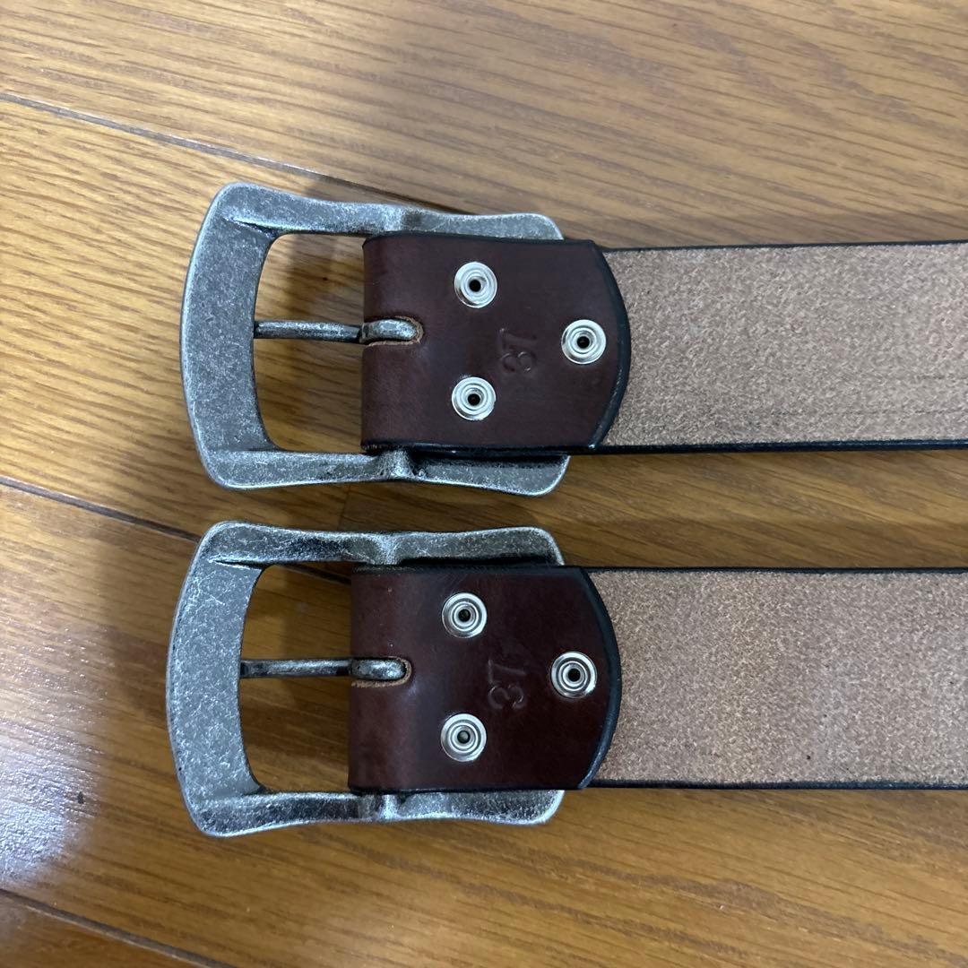 本革ギャリソンベルト　革厚め　UKサドルレザー　37インチ 2本組