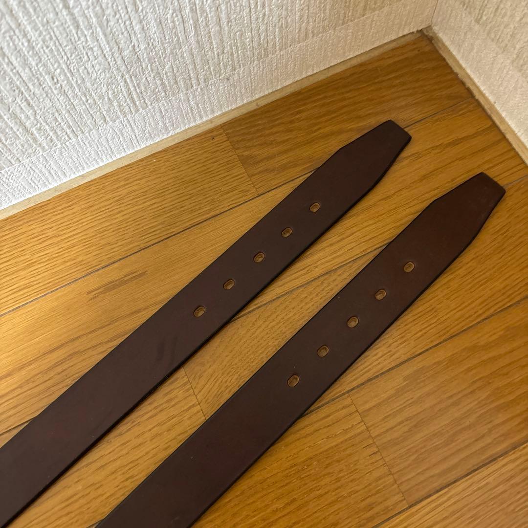 本革ギャリソンベルト　革厚め　UKサドルレザー　37インチ 2本組