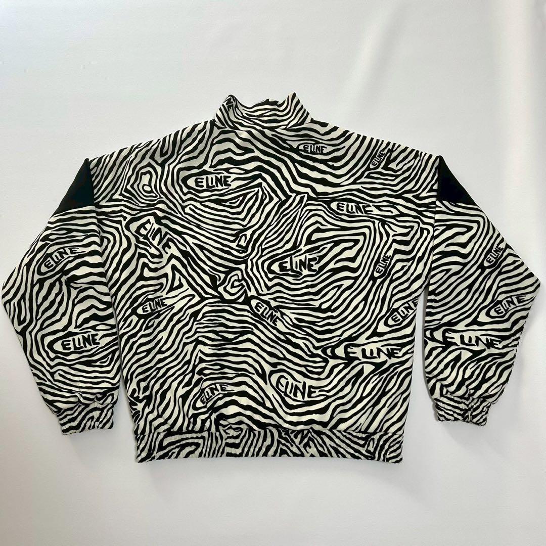 希少 CELINE セリーヌ トラックジャケット L ゼブラ柄 白×黒×赤 総柄