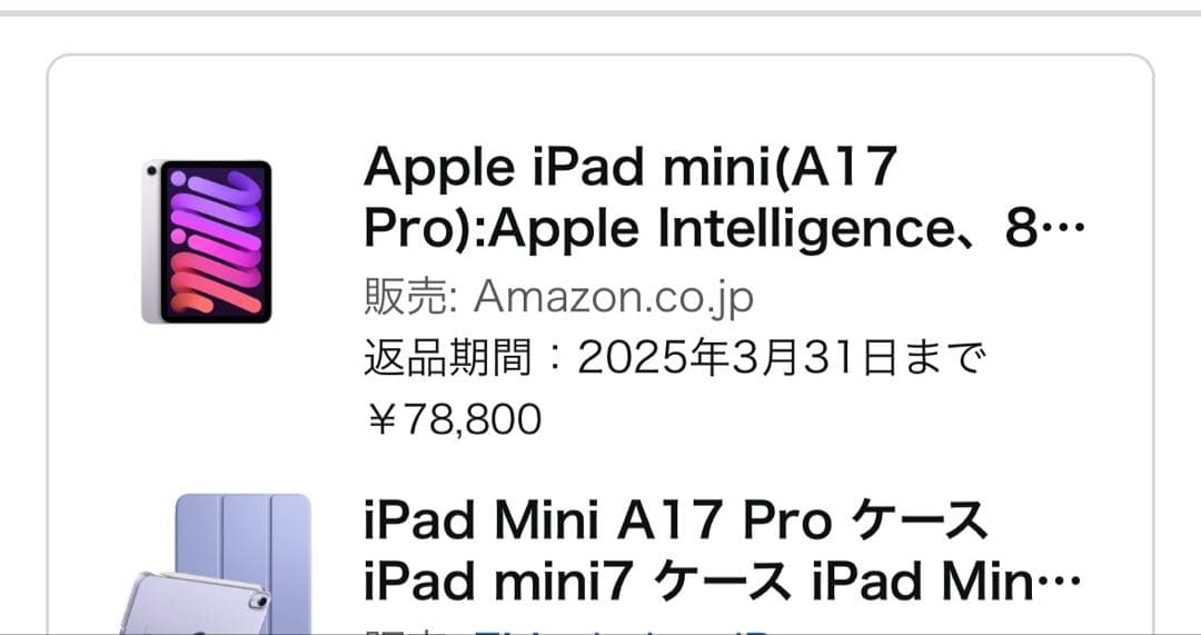 iPadmini 第7世代 (A17 Pro)128GB 最大充電容量98%