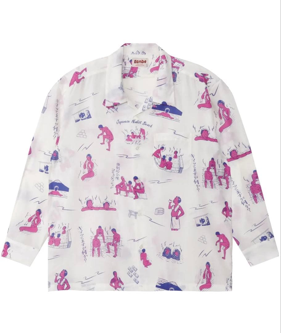 Eanbe 銭湯柄　アロハシャツ 長袖