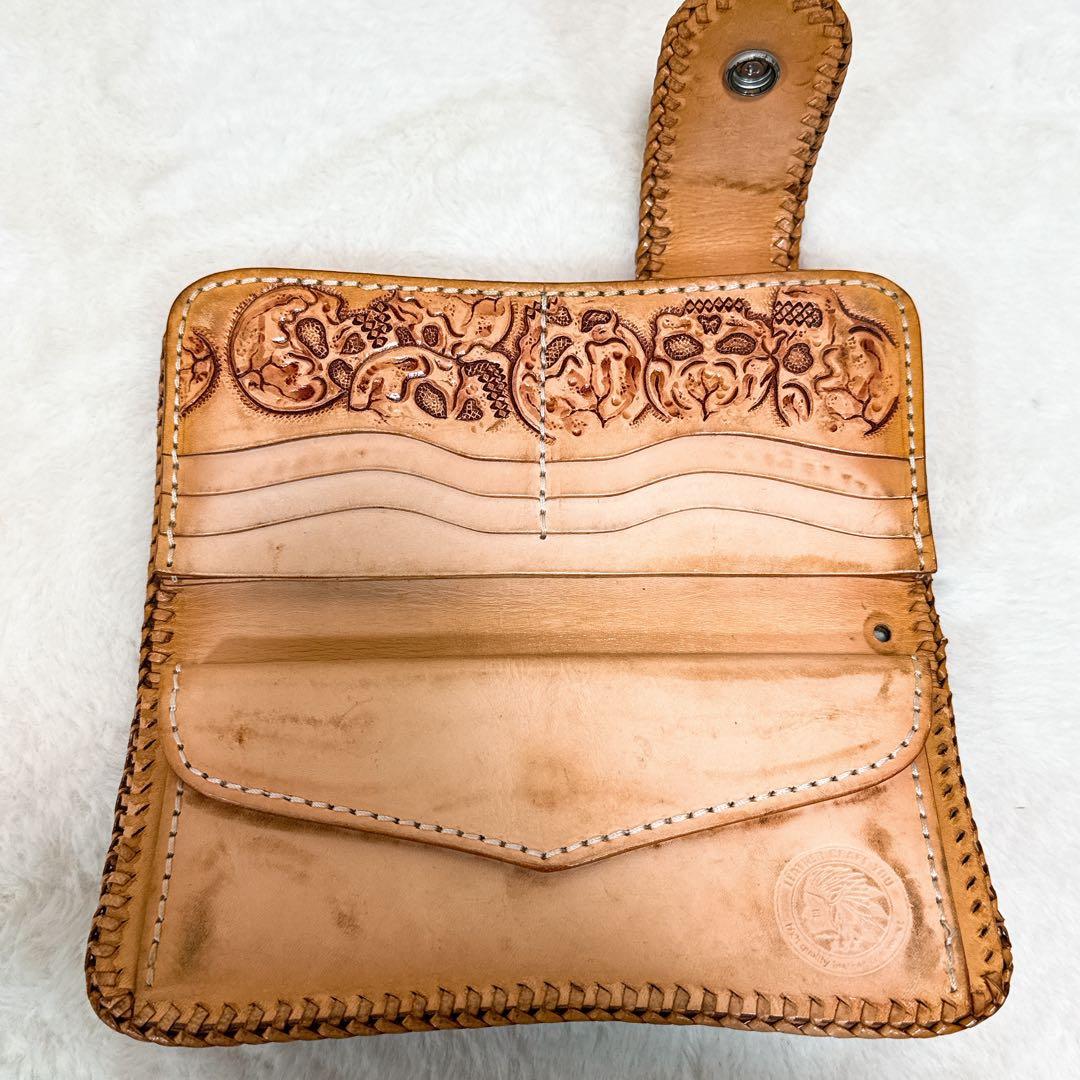 Leather Craft You バイカーズウォレット ロープ付き ターコイズ