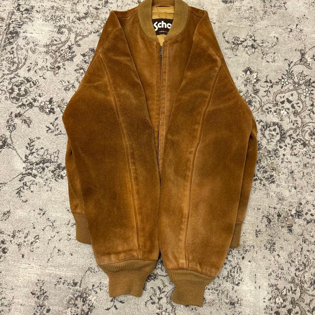 USA製 ショット スエード ボンバージャケット 38アメカジ ブルゾン 本革