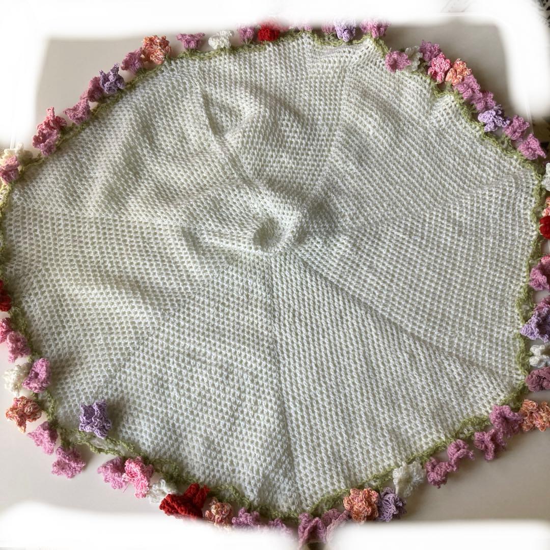 花束ブランケット　ブーケブランケット　ピンク　毛糸編み物　推し活　結婚式プレ花嫁