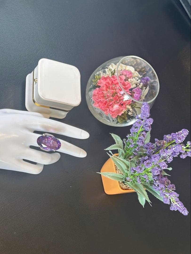 ぶ*ぶ様 天然石アメシスト特大リング16号限定サイズ