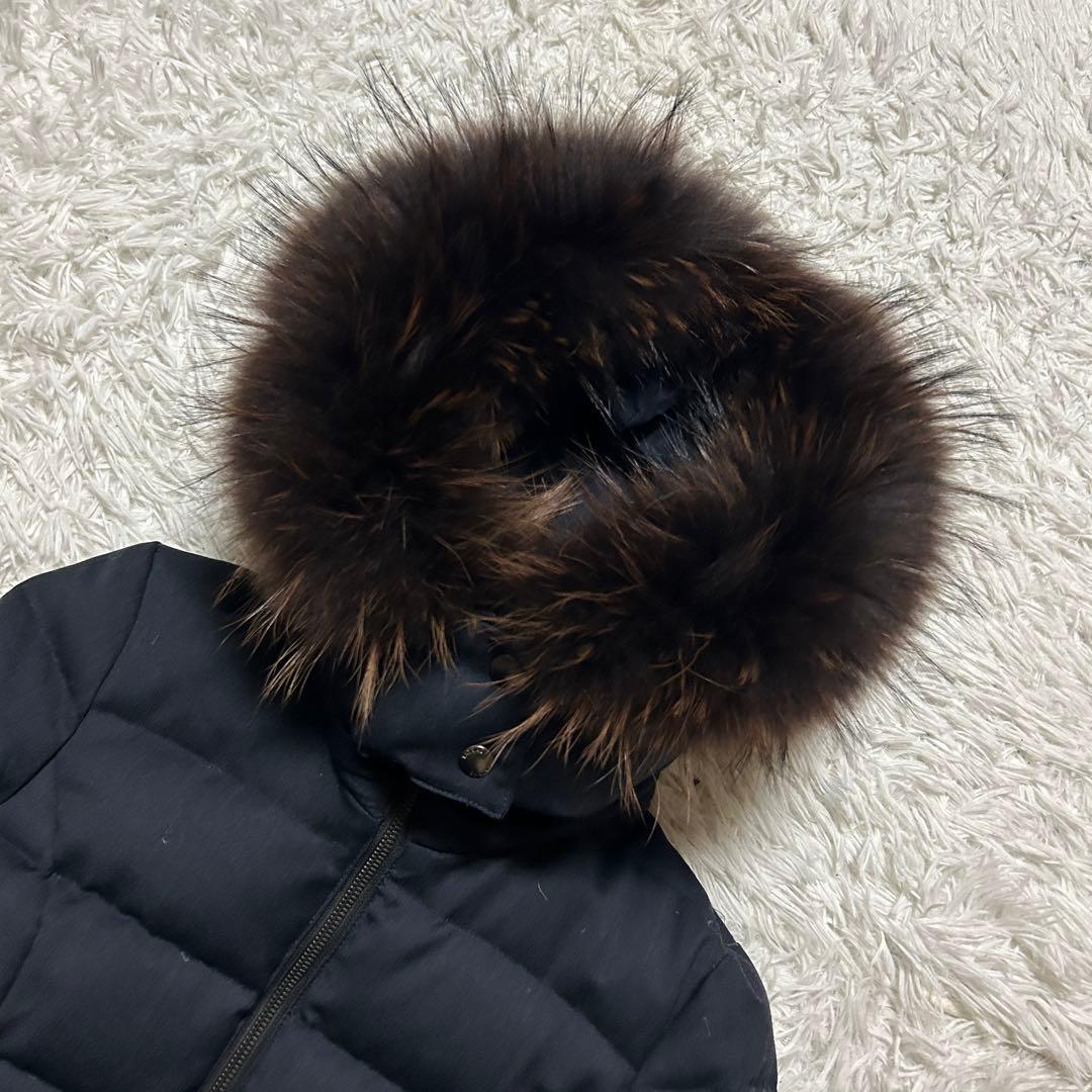 TATRAS ロングダウンコート セラミカ ネイビー ラクーンファー 3way