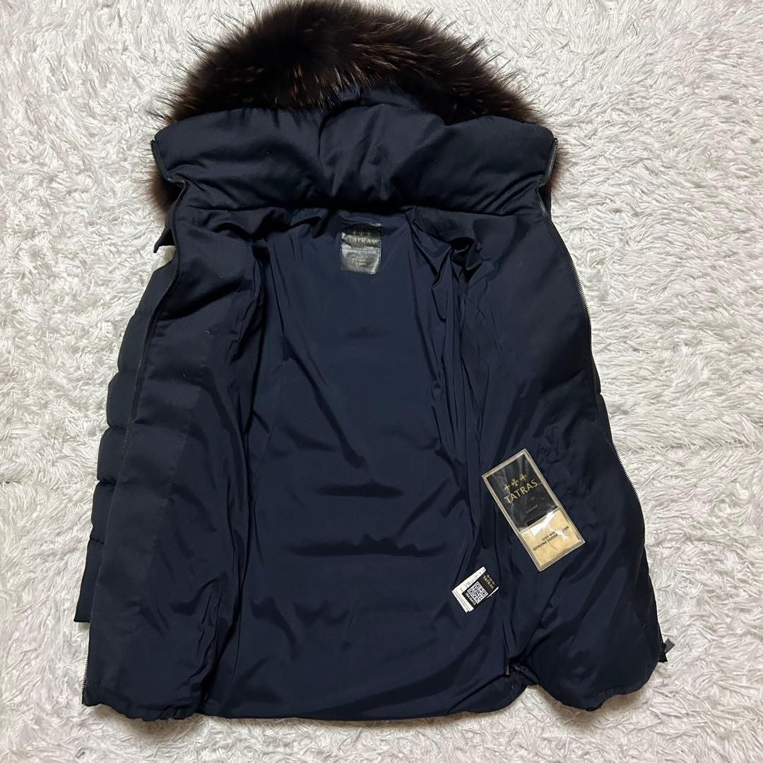 TATRAS ロングダウンコート セラミカ ネイビー ラクーンファー 3way