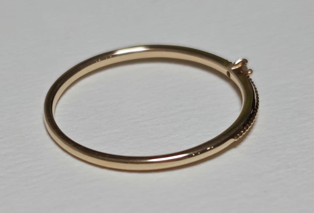 【値下げ中！】ete K10 ミル打ち ダイヤモンド リング 15号 YG エテ