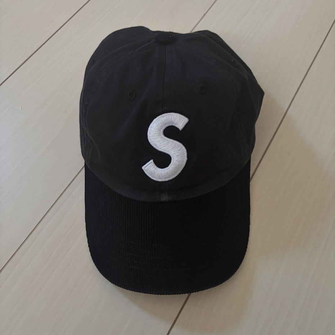 《美品》supreme キャップ　黒　2-Tone S Logo 6-Panel