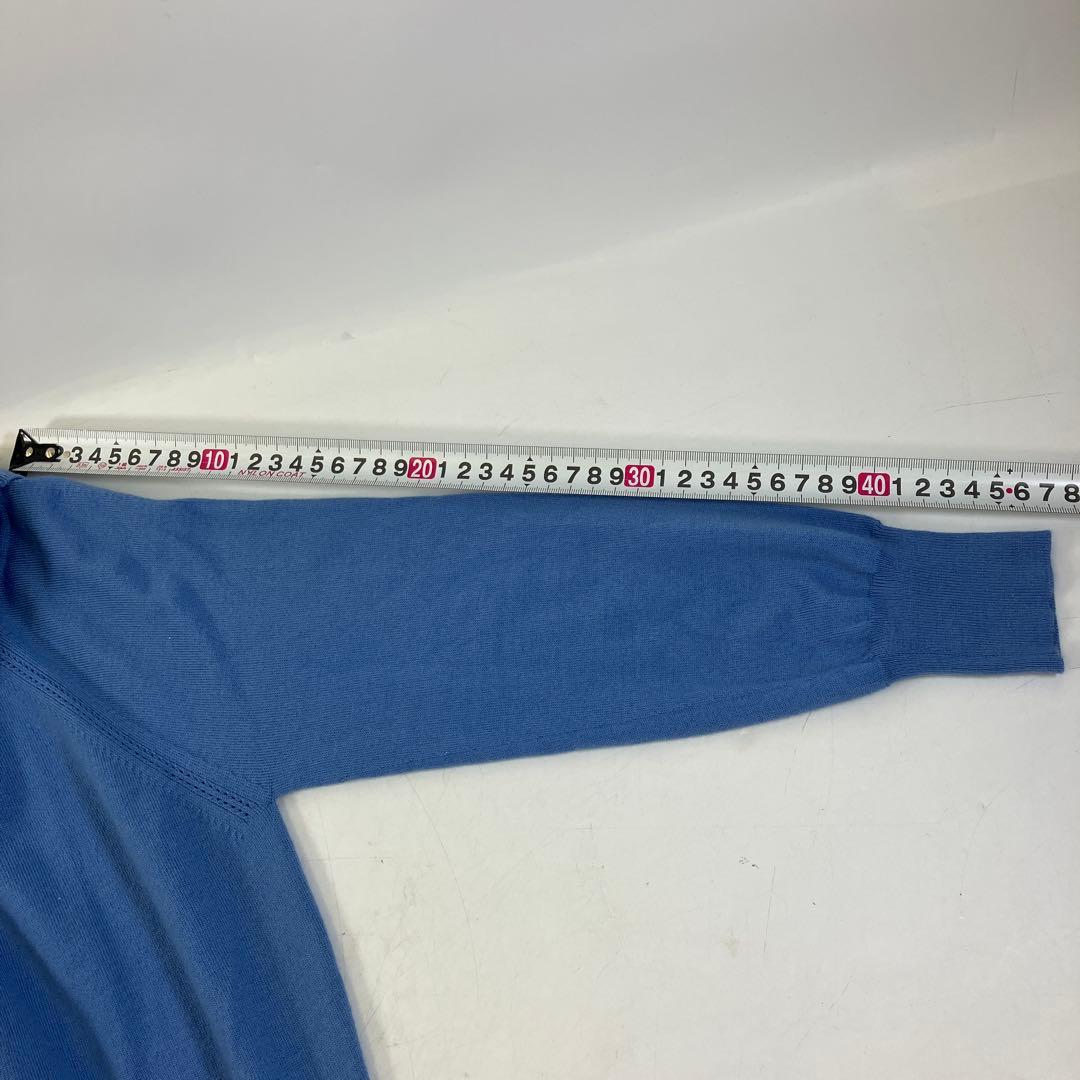 CELINE セリーヌ ドレープネック セーター カシミヤ ブルー Lサイズ