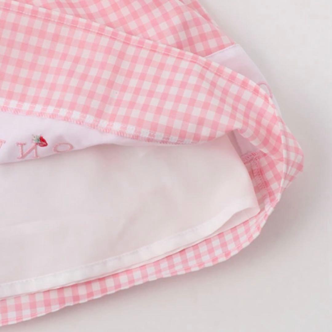 メゾピアノ 裾ロゴ　ギンガムチェック　ワンピース　100