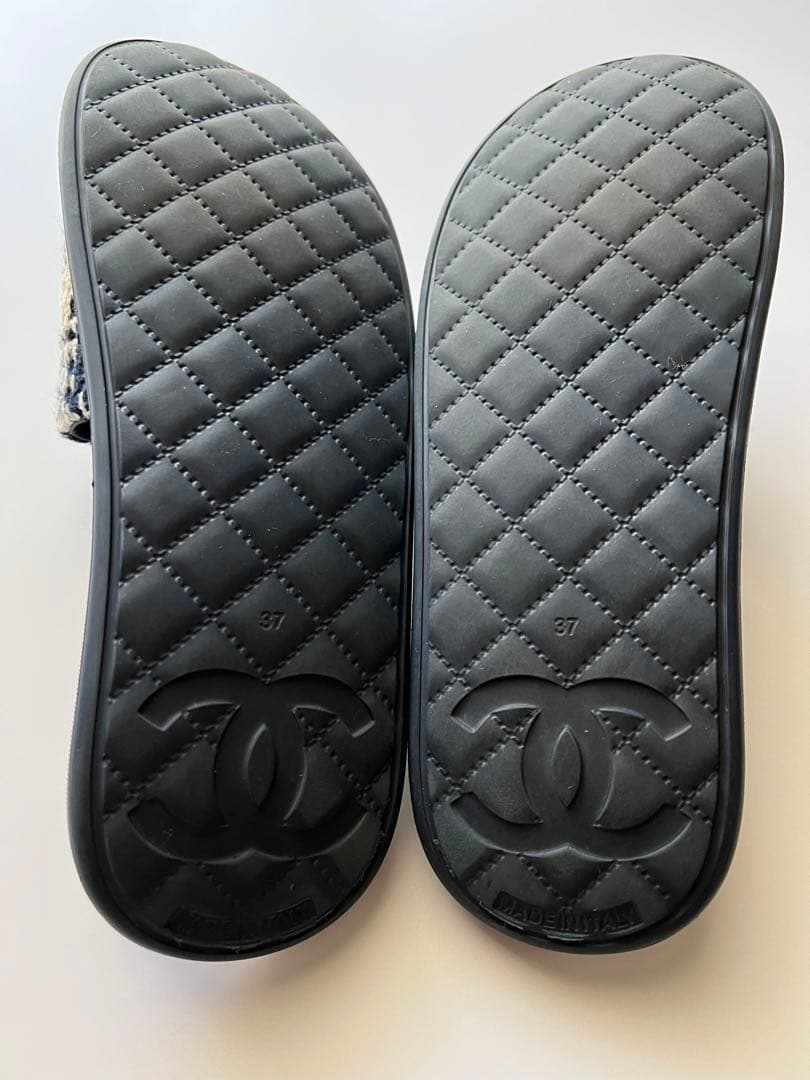 CHANEL ツイードビーチサンダル 37