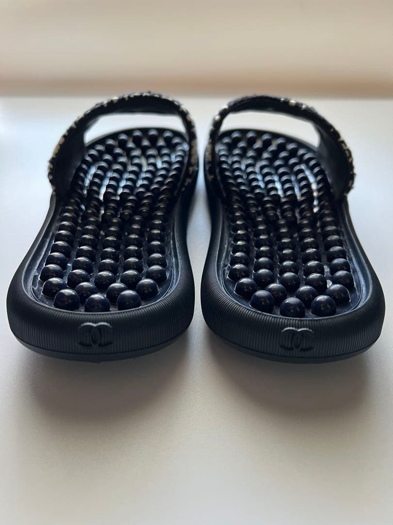 CHANEL ツイードビーチサンダル 37