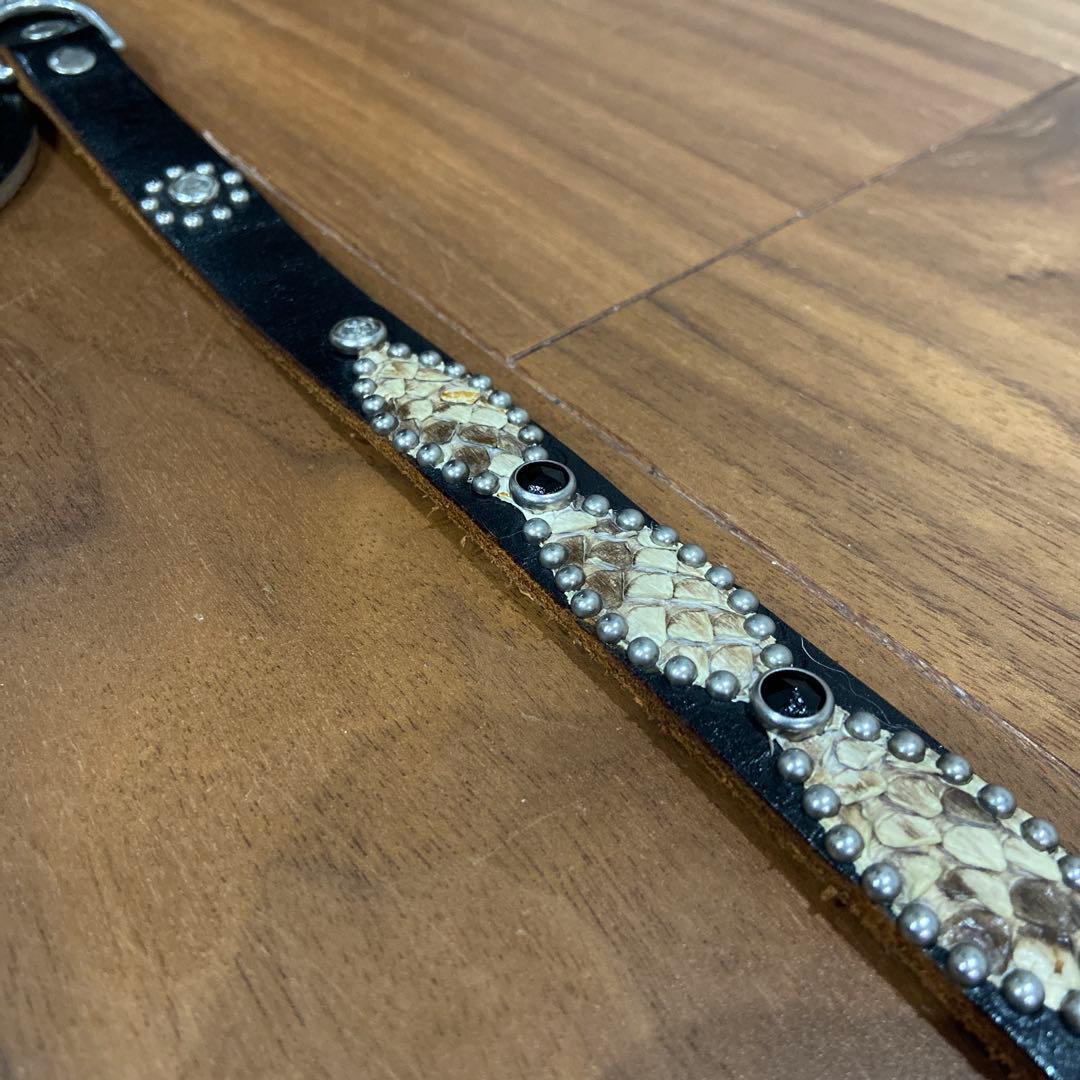 希少美品HTC ナローベルト ピーナッツ ブラック&クリアストーン 34inch