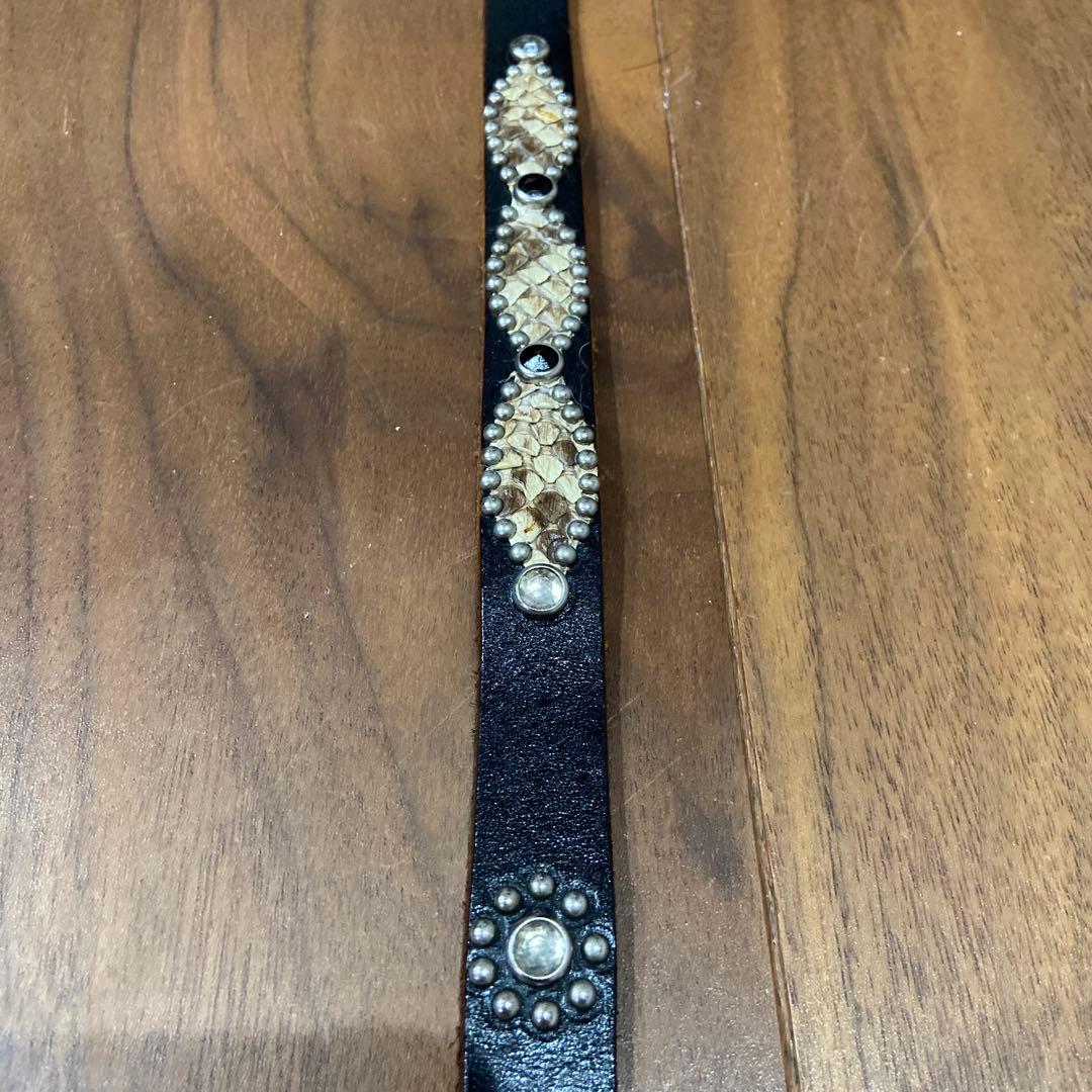 希少美品HTC ナローベルト ピーナッツ ブラック&クリアストーン 34inch