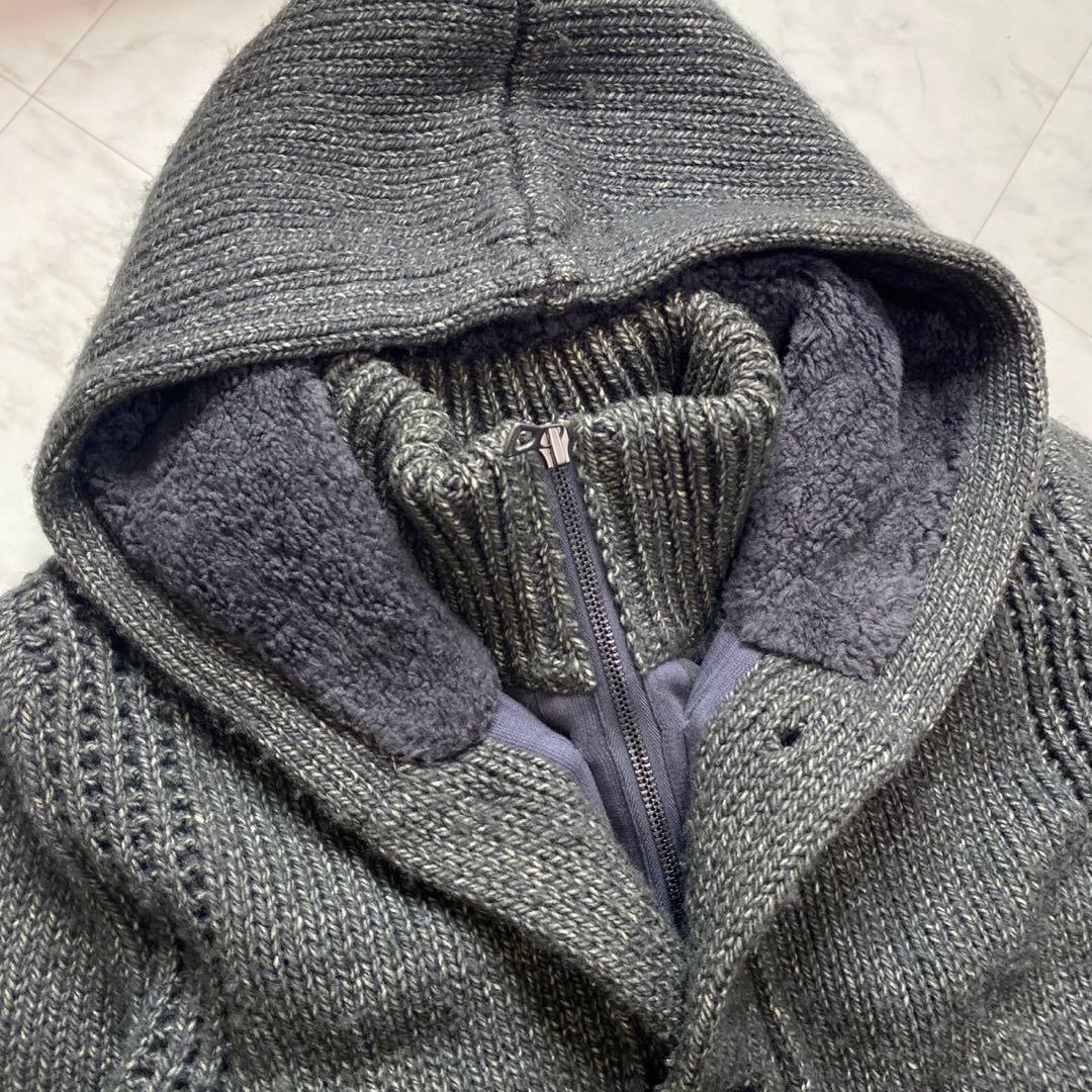 HUGO BOSS 大きいサイズ3XL ニットコート　ボアライナー付き　ブラウン