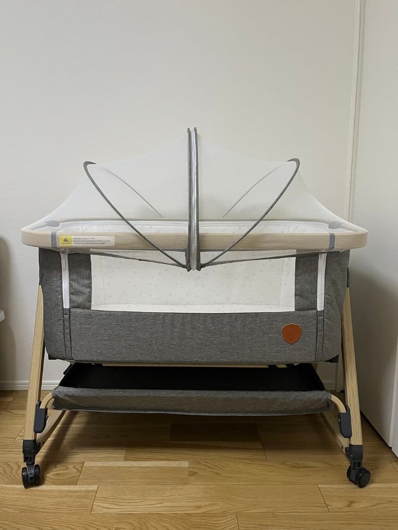 【PYKさん専用】説明書付き　HZDMJ ベビーベッド　グレー