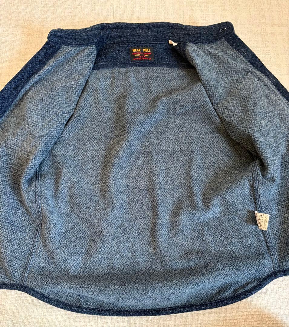 レア　ウエス　UES インディゴエクストラベビーネルシャツ　裏起毛　1 日本製