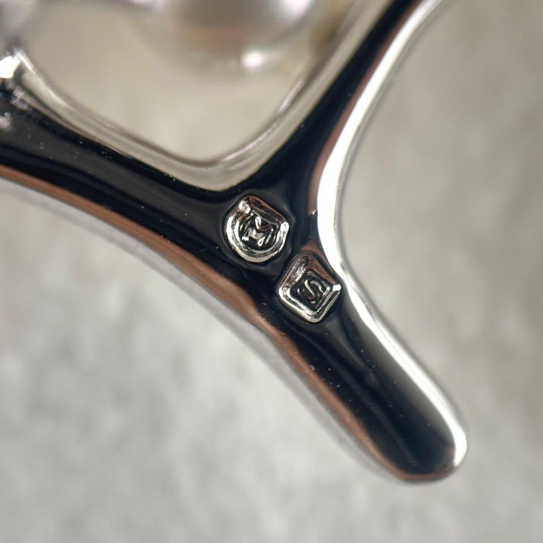 395【ミキモト】シルバー　パール　幸福の木　ブローチ　箱付き