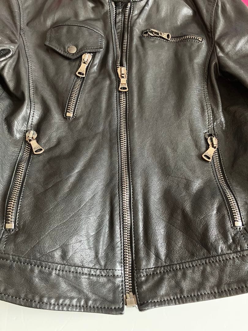 【希少美品】直営店購入品D&G ブラックレザーライダース 40サイズ