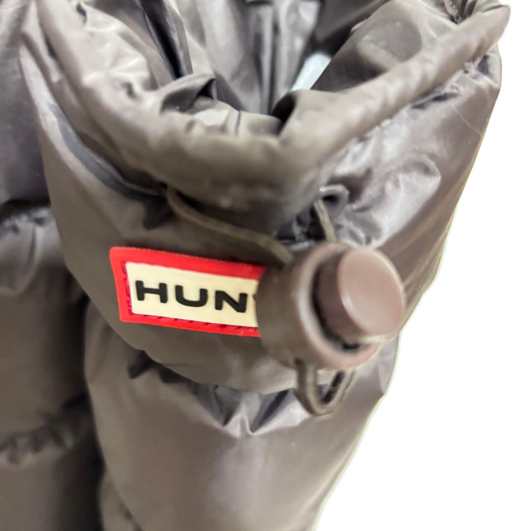 ほぼ新品 ☆ HUNTER スノー キルトブーツ UK4 ブラウン 上質 防水