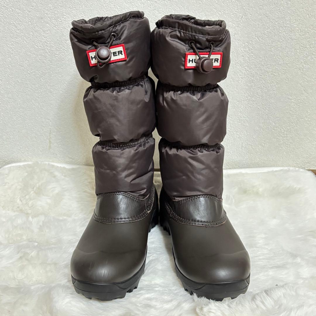 ほぼ新品 ☆ HUNTER スノー キルトブーツ UK4 ブラウン 上質 防水