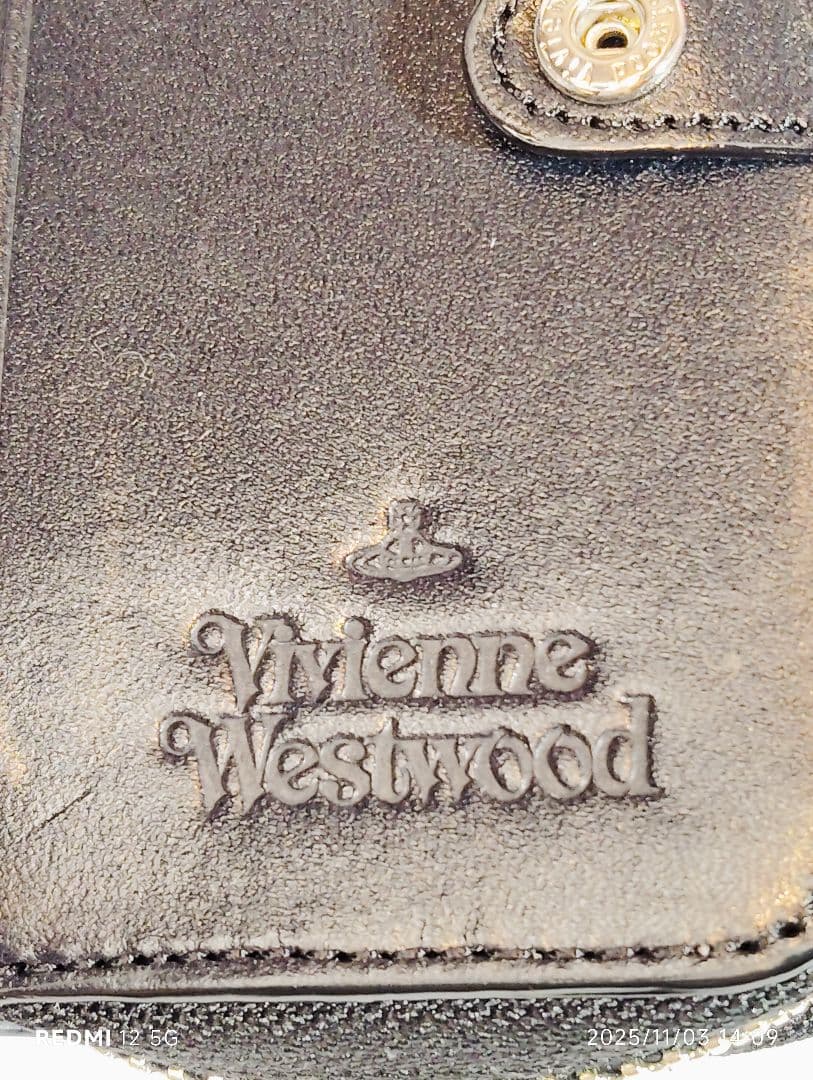 Vivienne Westwood ロゴ押印 レザーキーケース ブラック