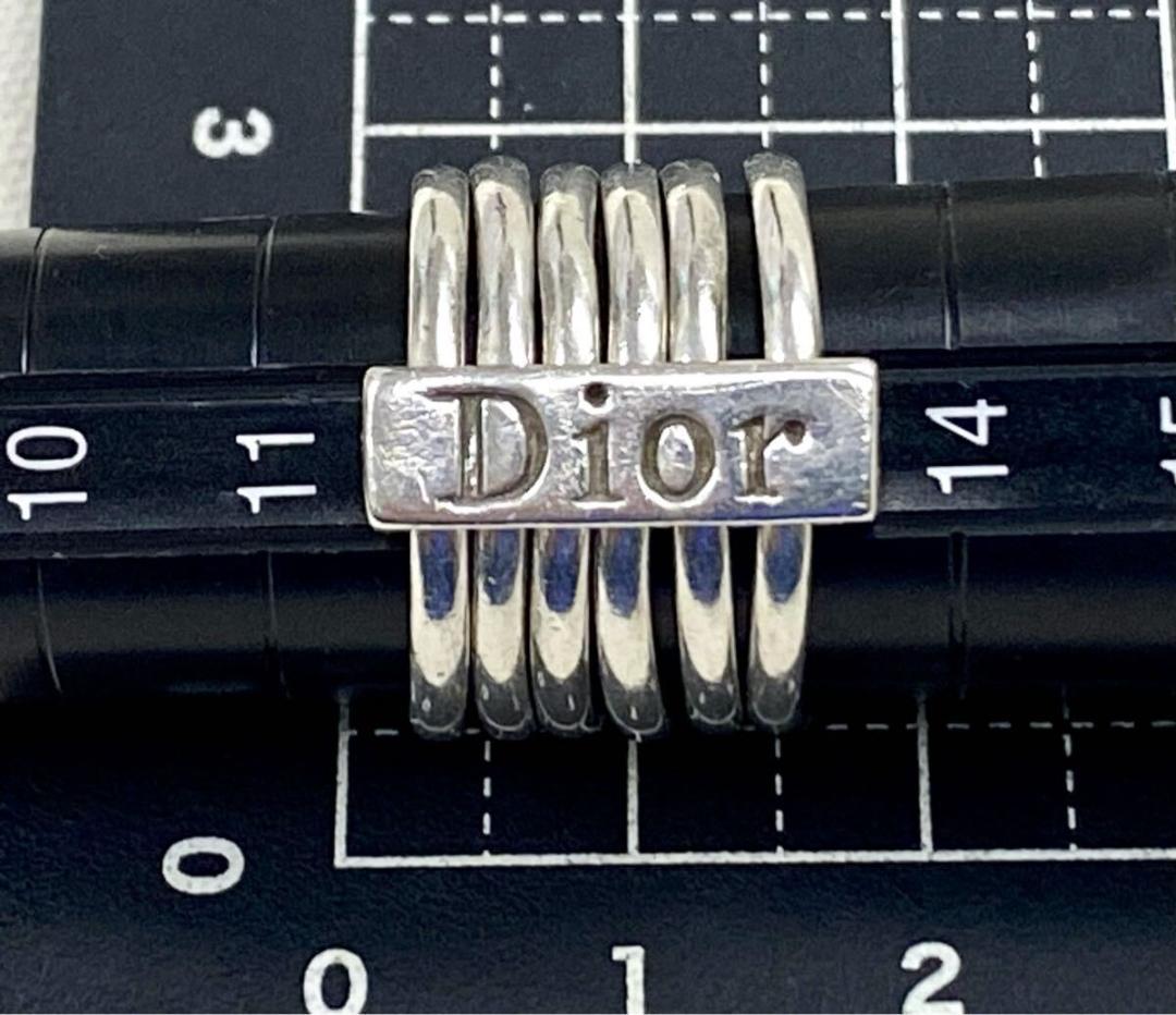 ディオール Dior ロゴ プレート 7連 リング シルバー