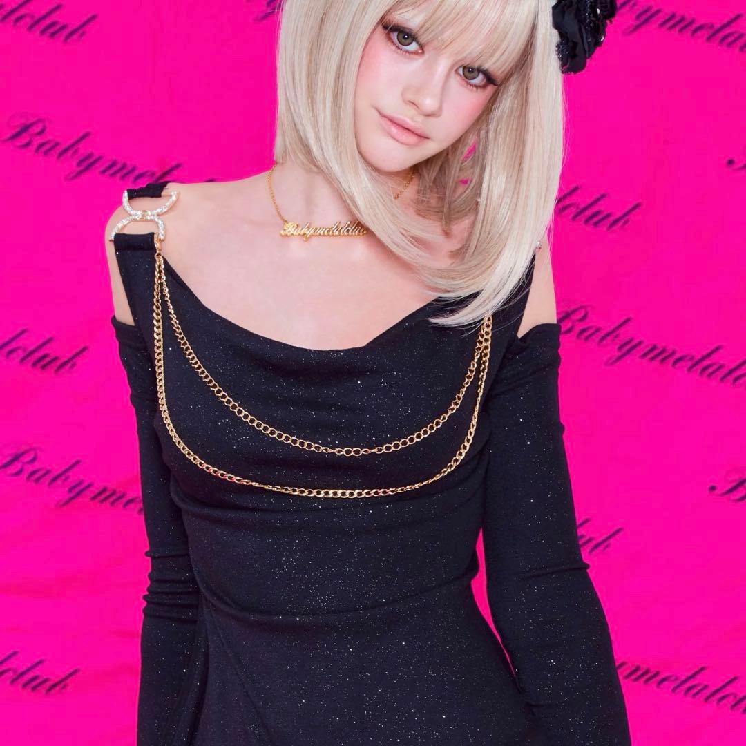 babylclub トップス Shiny doll top (black