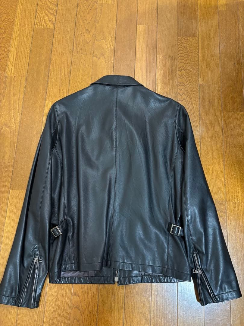 EDIFICE ラムレザー100% ブラック レザージャケットライダージャケット