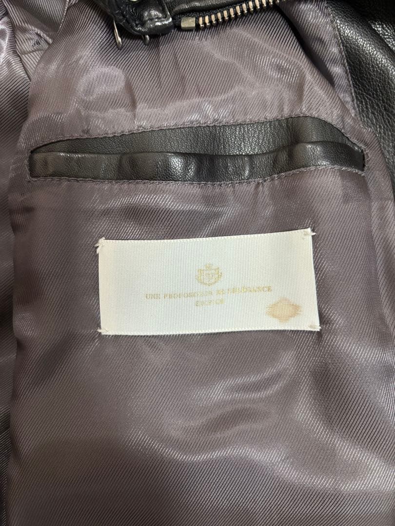 EDIFICE ラムレザー100% ブラック レザージャケットライダージャケット