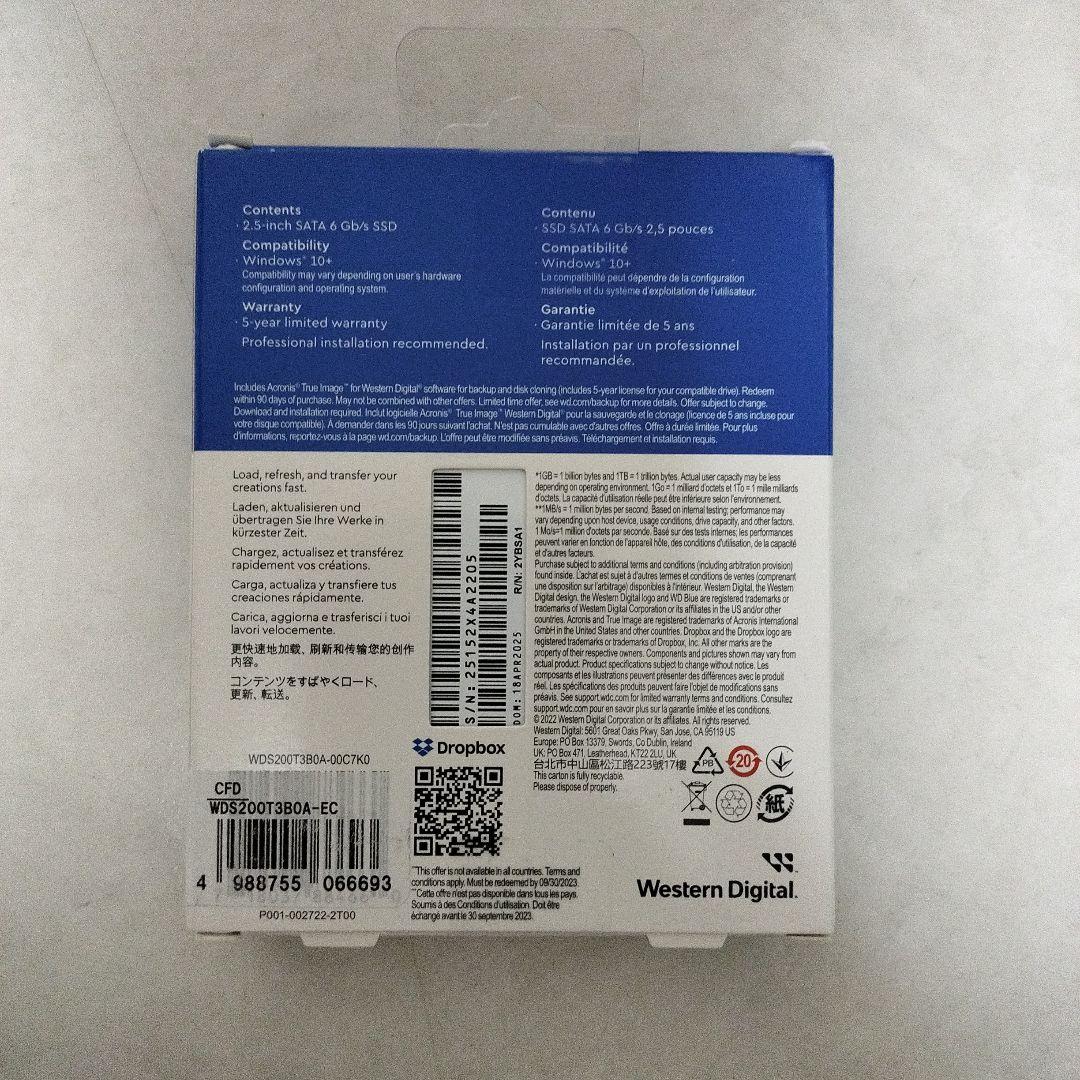 【新品未開封】WD Blue SA510 2TB SATA SSD 2.5インチ