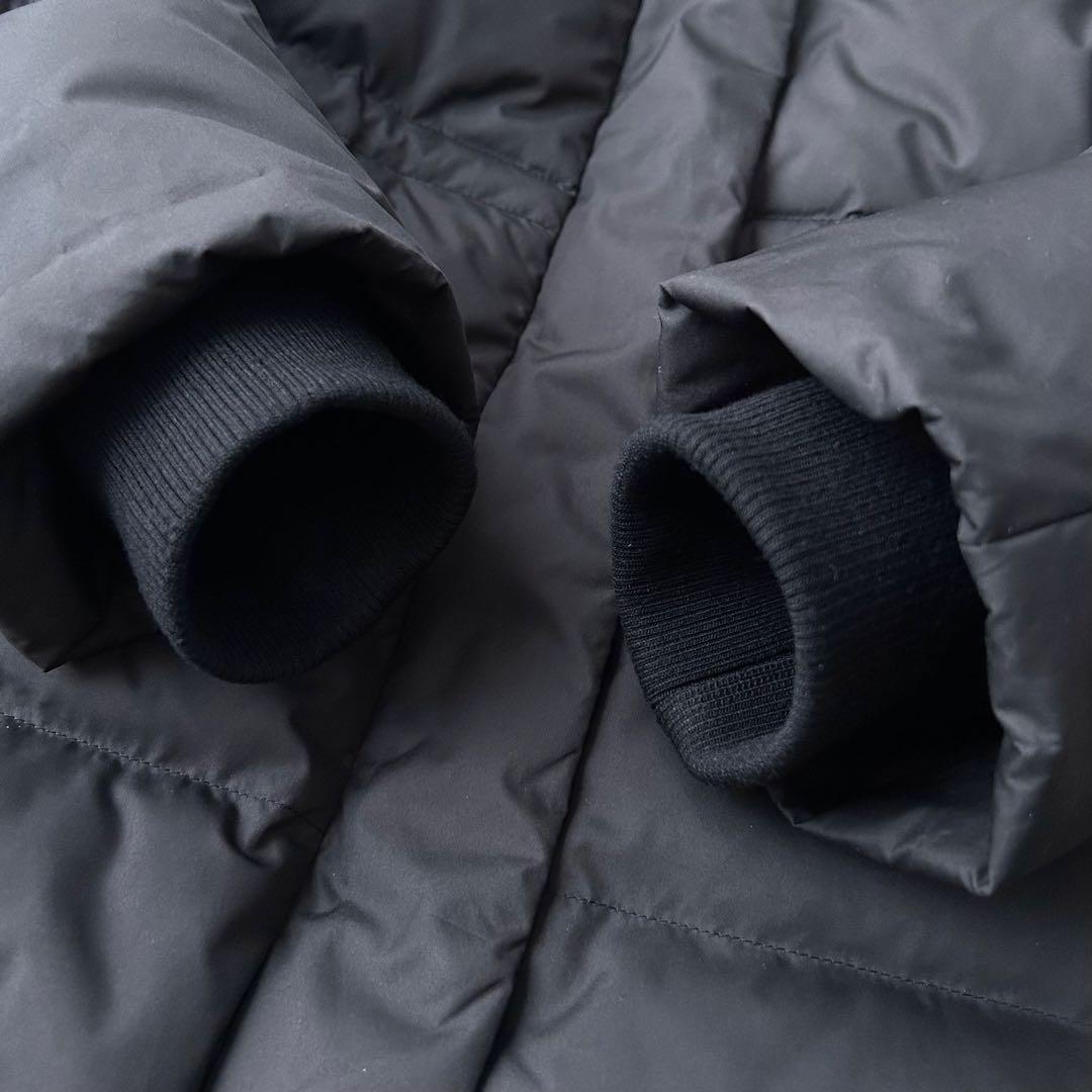 美品 ミッシェルクラン ベーシックタフタ ロングダウン ファー・フード 黒 38