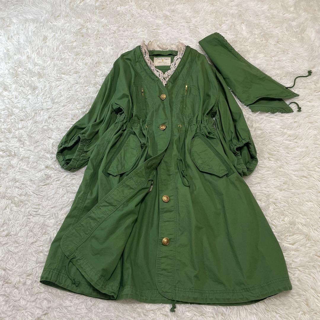 franche lippee ♡ワンピースコート レース　フード 取外可 金釦