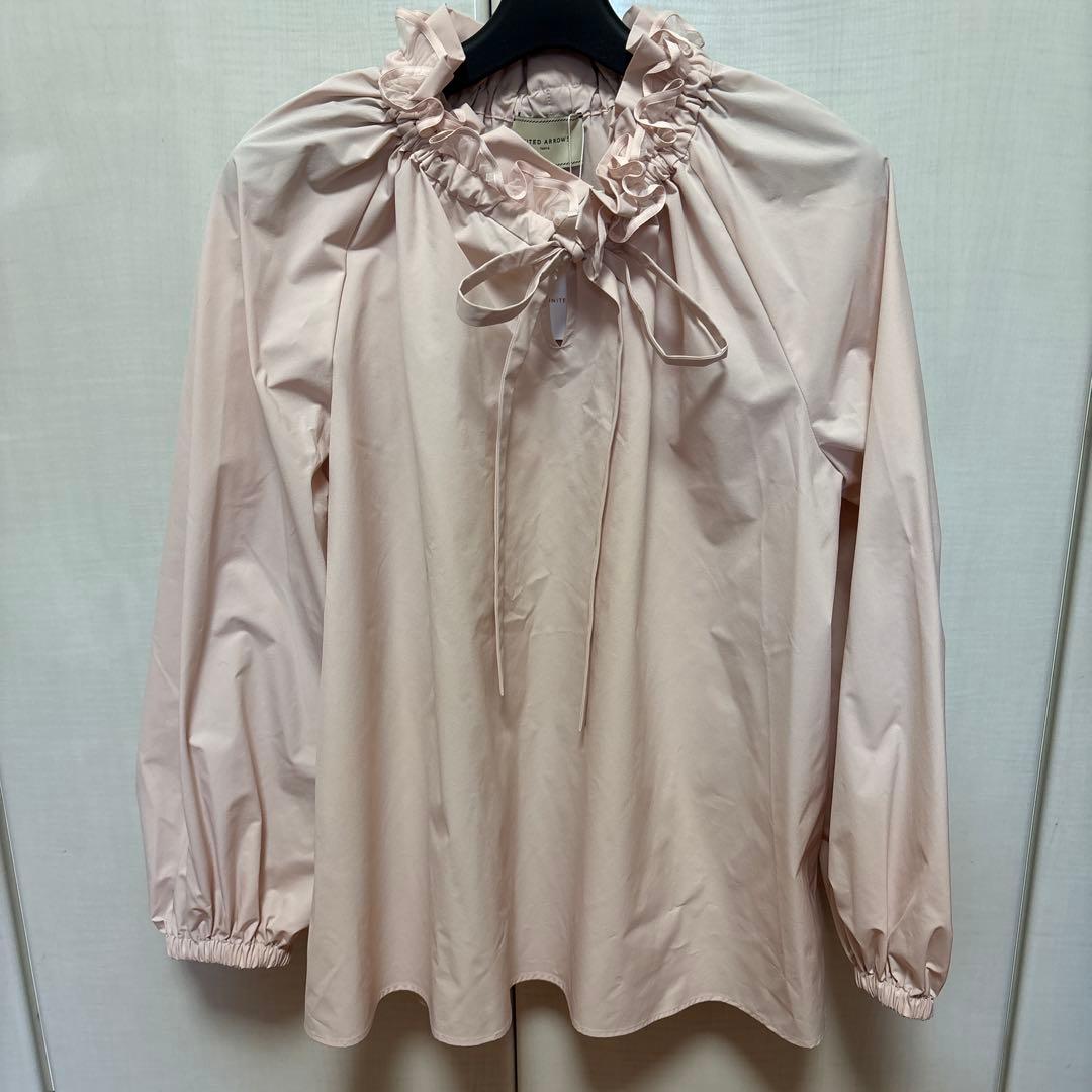 オーガンジー フリル リボン ブラウス