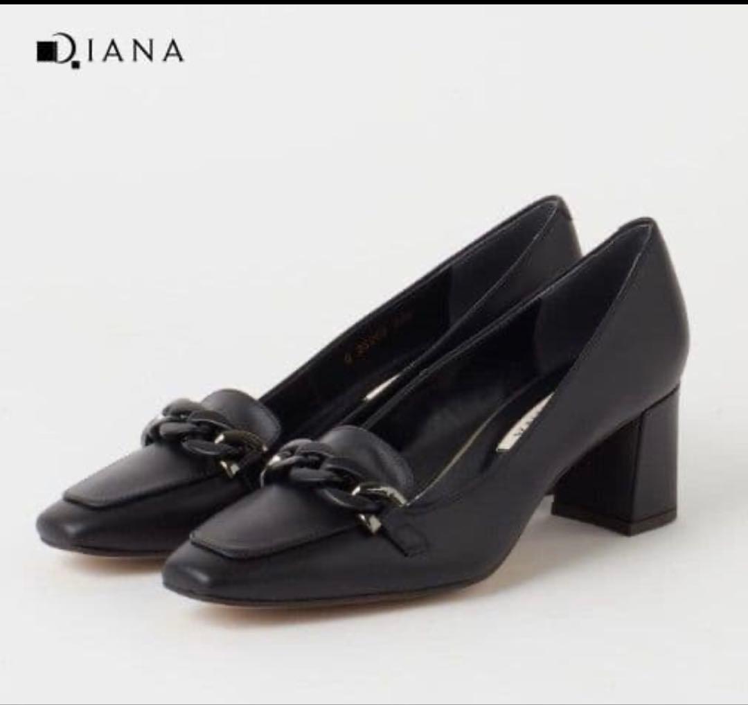 DIANA　ヒールアップローファー　23.0　クロスムース