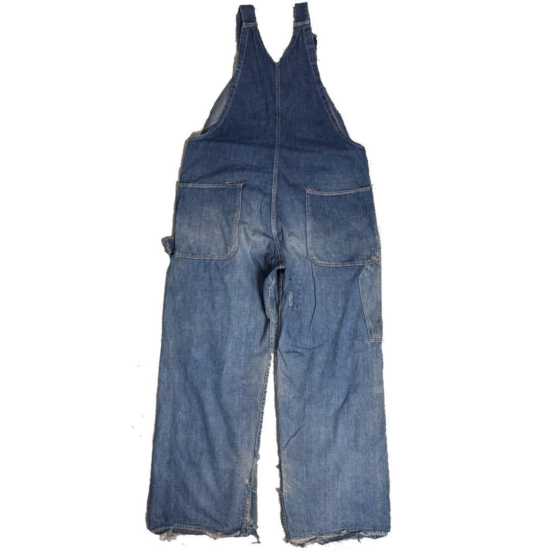 40s 大戦モデル デニムオーバーオール WARモデル 月桂樹ボタン WWⅡ