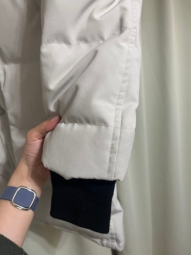 DANTON ダウンジャケットSサイズ ライトグレー ファー付き