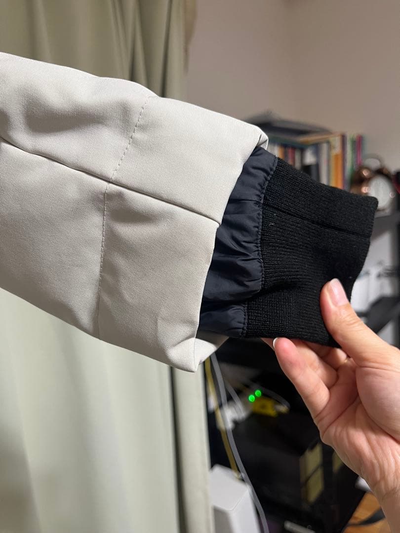 DANTON ダウンジャケットSサイズ ライトグレー ファー付き