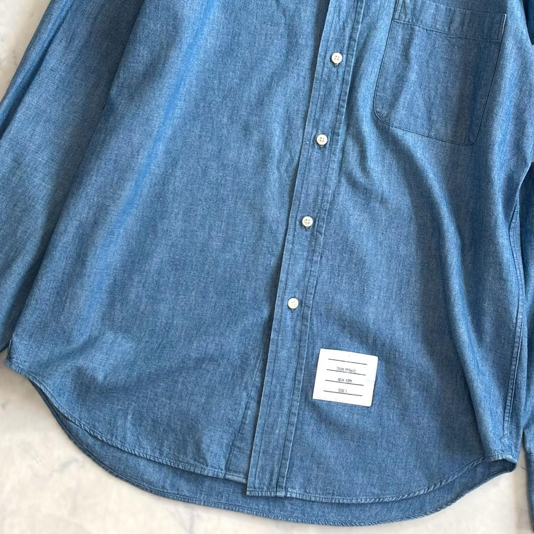 トムブラウン 4bar デニムシャツ インディゴブルー 長袖 サイズ1 ti1