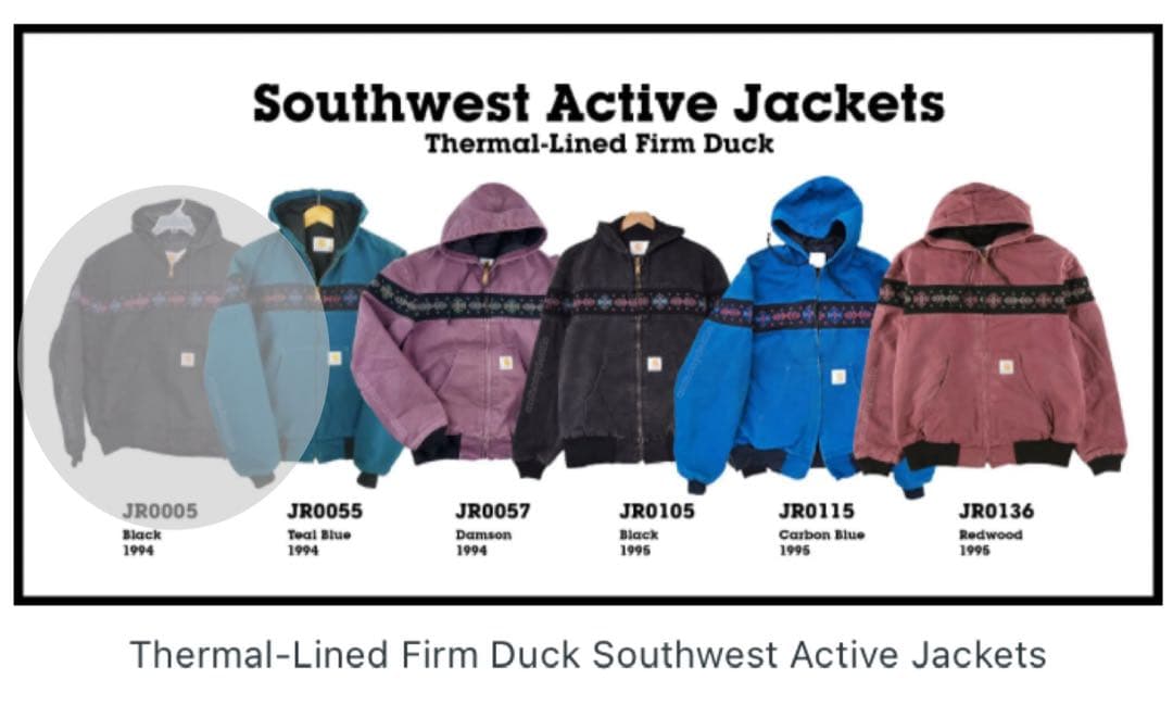 カーハート サウスウエスト アクティブジャケット ブラック L JR0005